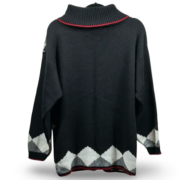 JJ Browne Vintage Turtleneck Knit Sweater Women's Size Large Classic Pattern USA - Picture 2 of 4